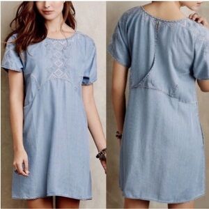 Holding Horses embroidered denim dress